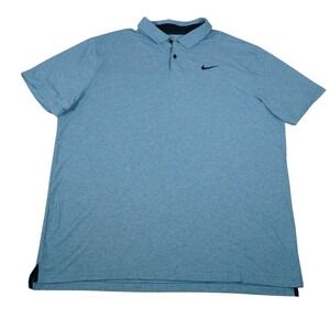 Nike Dri Fit Polo Shirt Mens XL Blue Golf Athletic Short Sleeve Performance